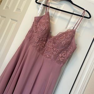 Azazie Bridesmaid Dress - Dusty Rose Size A14 “Sonya”